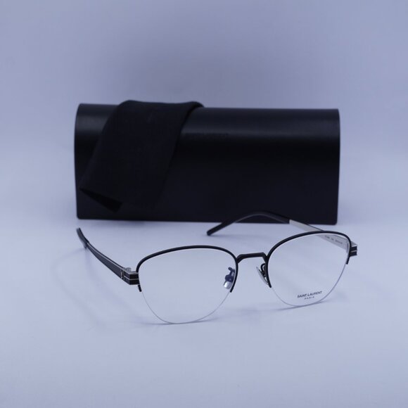 Saint Laurent SL M64 004 Cat Eye Eyeglasses 54mm – Black/Silver - Picture 4 of 10